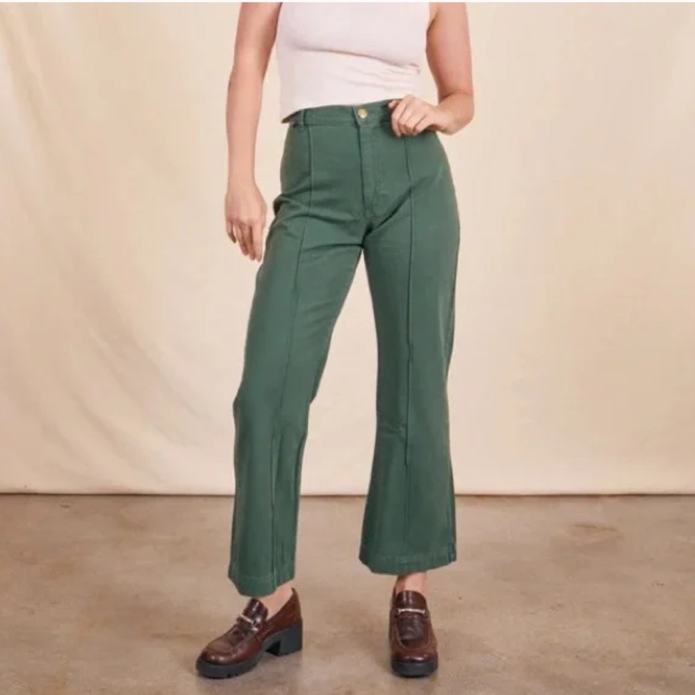 BIG BUD PRESS Western Pant in Dark Emerald Green Large